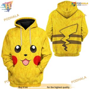 Pokemon Pikachu Costume Full All Over Printed 3D Hoodie Sweatshirt 1
