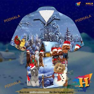 Poodle Xmas Spirit Aloha Shirt, Santa Hawaiian Shirt