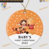 Pooh Bear Baby's First 2023 Xmas Ornament, Personalized Family Keepsake