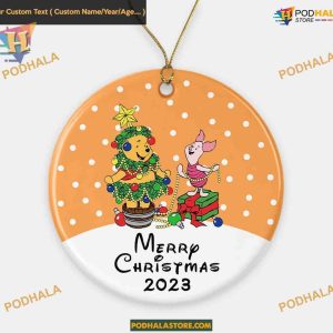 Pooh Bear & Piglet 2023 Christmas Ornament, Personalized First Xmas Gift