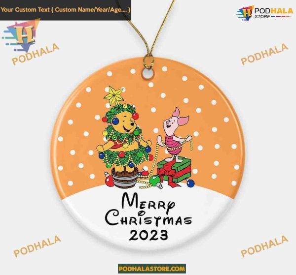 Pooh Bear & Piglet 2023 Christmas Ornament, Personalized First Xmas Gift
