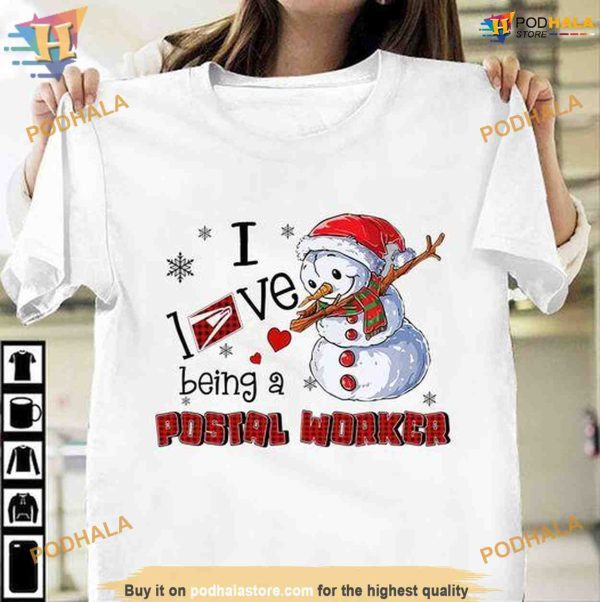 Postal Worker Snowman Ugly Christmas Shirt, Best Family Christmas Gifts