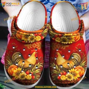 Poultry Pizzazz Feathered Fashion Crocs, Trending Gifts for Stylish Chicken Fans