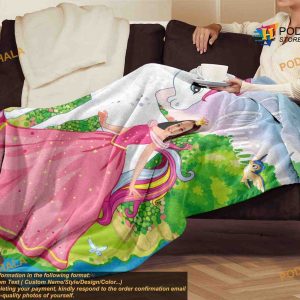 Princess Girls Photo Blanket Unicorn Custom Face Blankets Birthday Gift 2