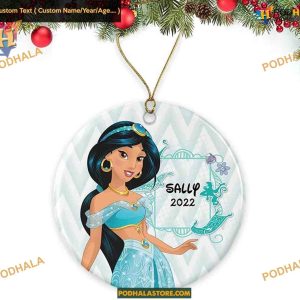 Princess Jasmine 2023 Kids Christmas Ornament, Personalized Family Fun