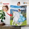 Princess Unicorn Blanket, Custom Face Blanket, Girls' Birthday Gift