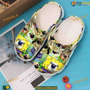 Pug Autumn Classic Crocs Seasonal Dog Clogs, Cozy Footwear