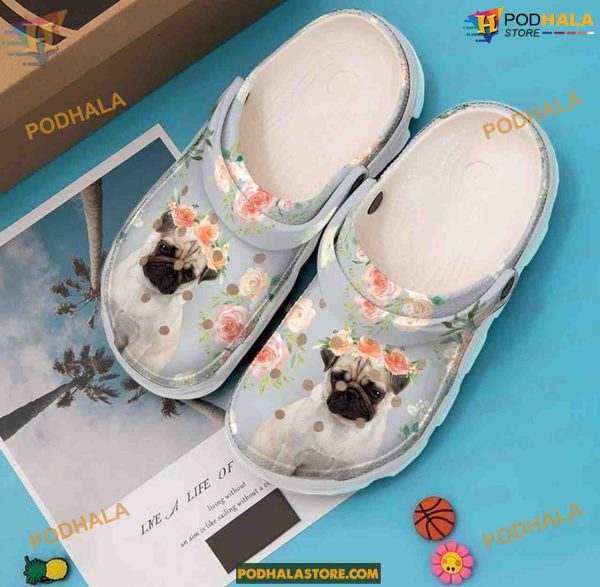 Pug Baby Classic Crocs Adorable Dog Clogs, Comfortable Shoes