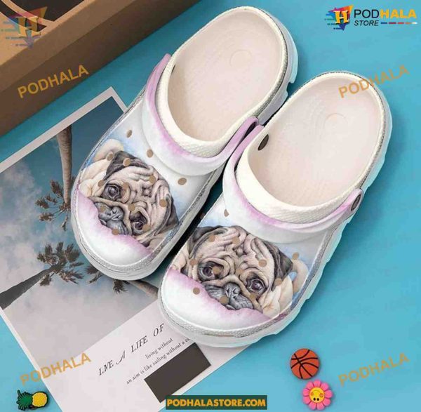 Pug Bulldog Sad Crocs Emotional Dog Clogs, Classic Design