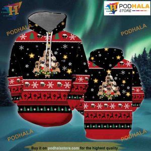 Pug Christmas Tree 3D Funny Hoodie Christmas, Xmas Gifts