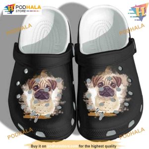 Pug Dog Dad Cute Funny Shoes Crocs, Pug Dog Mom Wonderful Christmas