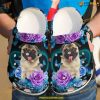Pug Flowers Pub Classic Crocs Floral Dog Clogs, Unique Style