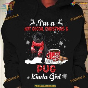 Pug & Hot Cocoa Christmas Tee, Funny Christmas Shirt For Family