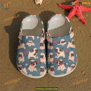 Pug I Love My Pugs Crocs, Dog Crocs Shoes for Pug Enthusiasts