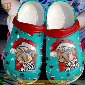 Pug Merry Christmas Crocband Crocs, Funny Christmas Crocs for the Family