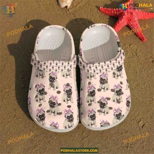 Pug Pattern Crocs Classic Clogs, Unique Dog Crocs Design