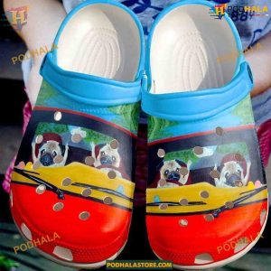 Pug Road Rage Rubber Crocs, Durable Funny Crocs Shoes