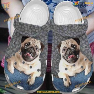 Pug White Sole Lover Crocs, Classic Dog Crocs Shoes