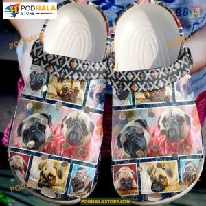 Pugs Comfort Crocs Crocband Style for Men & Women, Dog Lover Shoes