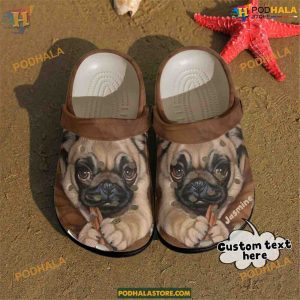Pugs Face Personalized Crocs Custom Dog Clogs, Classic Comfort