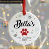 Puppy's 1st Christmas Ceramic Bauble, Personalized Ornament