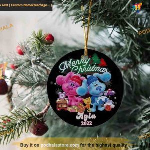 Puppy's Xmas Clues Personalized Blues Clues Ornament, Child's Holiday Delight