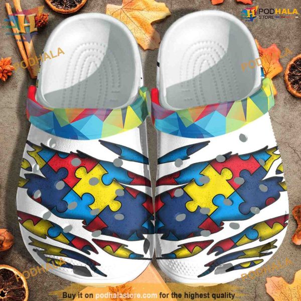 Puzzle Autism Awareness Crocs, Funny Xmas Gifts for Awareness
