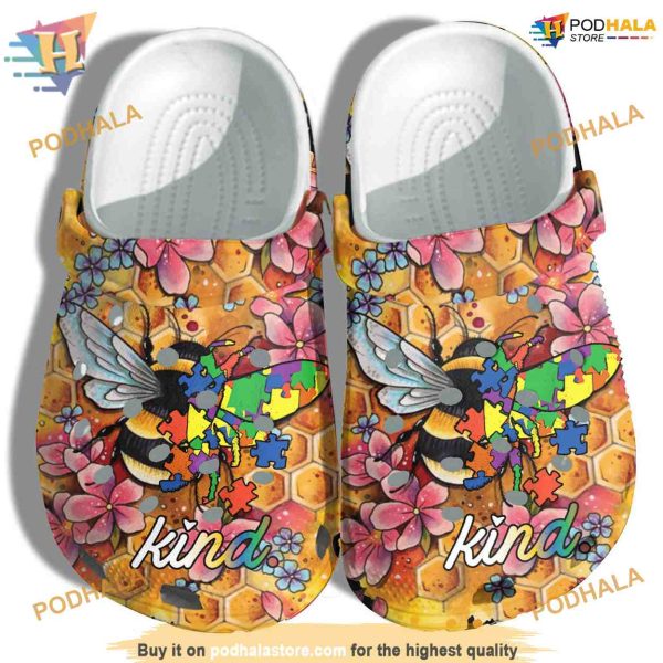 Puzzle Bee Kind Autism Crocs, Creative Christmas Gifts for Support