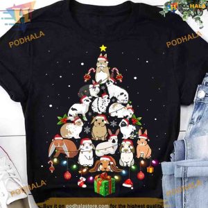 Rabbit Tree Christmas Shirt, Adorable Family Christmas Shirt Ideas