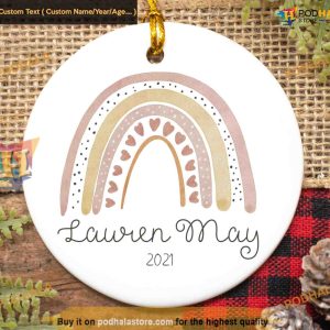 Rainbow Baby's First Personalized Ornament 2023, Baby Girl Christmas Magic