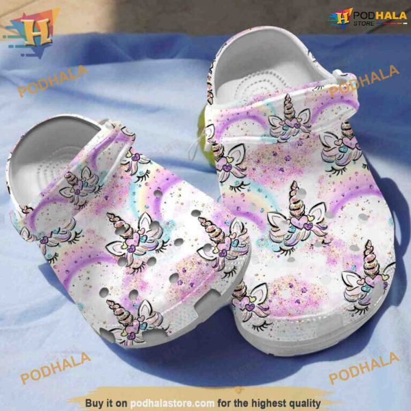 Rainbow Unicorn Shoes Crocs, Funny Christmas Gift Ideas for Kids
