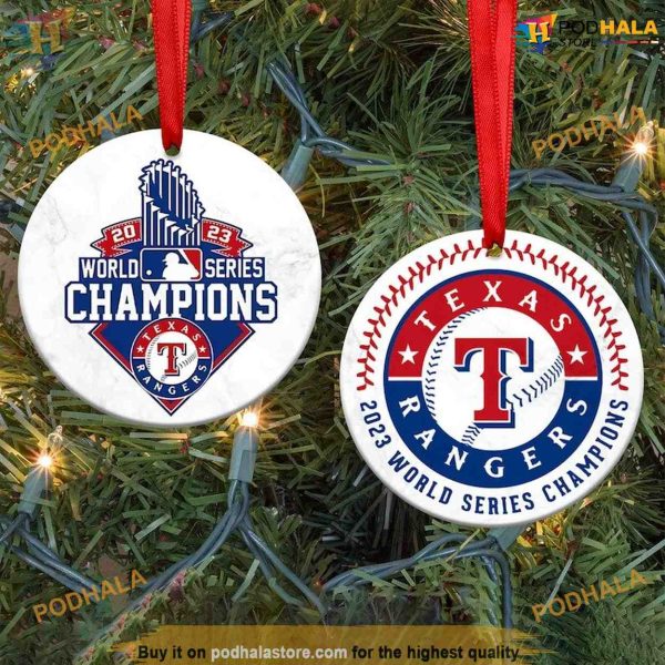 Rangers 2023 Champions Baseball Ornament, Custom Family Ornaments, Texas Fans Gift