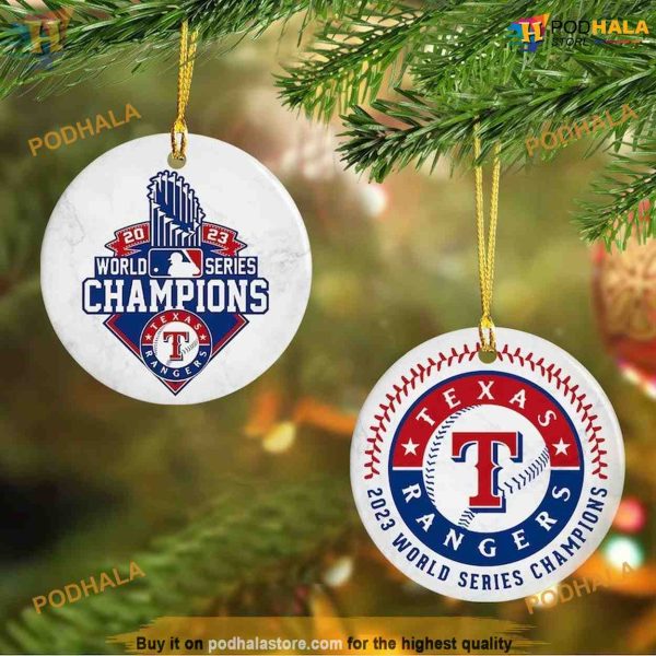 Rangers 2023 Champions Baseball Ornament, Custom Family Ornaments, Texas Fans Gift