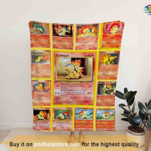 Rare Cyndaquil Card Blanket, Sherpa Manga Gift, Creative Christmas