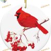 Red Cardinal Bird Ash Branch Ornament, Personalized Family Christmas Ornaments