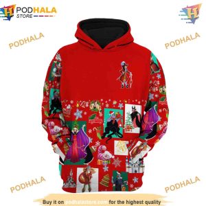 Red Disney Villains Christmas 3D Hoodie Trending Gifts 4