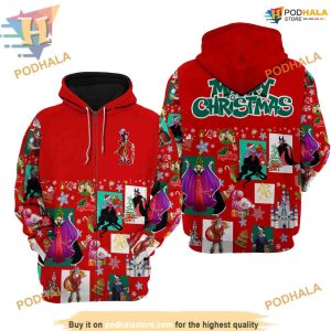 Red Disney Villains Xmas Hoodie, Funny Xmas Gifts