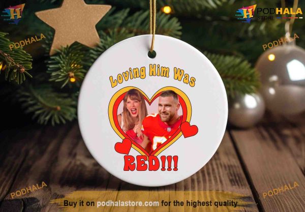 Red Love Tribute Personalized Family Christmas Ornaments, Taylor Swift Theme