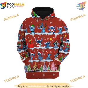Red Stitch Christmas Disney 3D Hoodie Trending Apparel 2