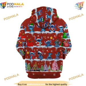 Red Stitch Christmas Disney 3D Hoodie Trending Apparel 3