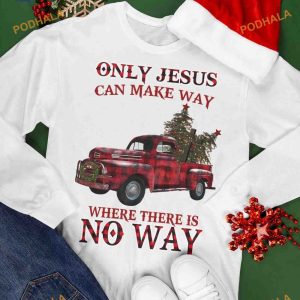 Red Truck Christmas Tree Jesus Shirt, Best Family Christmas Gifts