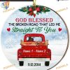 Red Truck Love Couple Ornament, Personalized 2023 Ceramic Gift for Couples