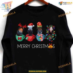 Reindeer Horses Christmas Tee, Matching Family Christmas Shirt
