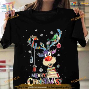 Reindeer Sewing Christmas Shirt, Family Funny Christmas Shirt