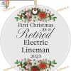 Retired Electric Lineman 2023 Ornament, Personalized Family Christmas Ornaments