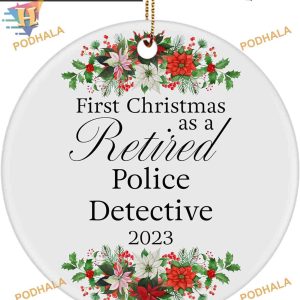 Retired Police Detective 2023 Ornament, Family Name Ornaments
