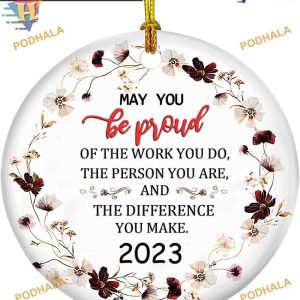 Retirement 2023 Ornament, Personalized Gift for Retirees with Lanyard