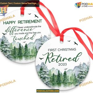 Retirement 2023 Personalized First Christmas Ceramic Ornament