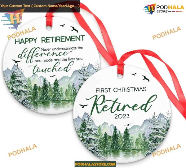 Retirement 2023 Personalized First Christmas Ceramic Ornament