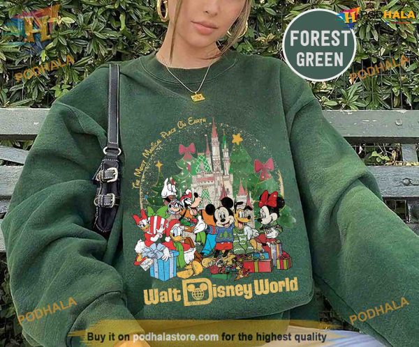 Retro Disney Merry Christmas Sweatshirt, Disney Christmas Shirt For Family